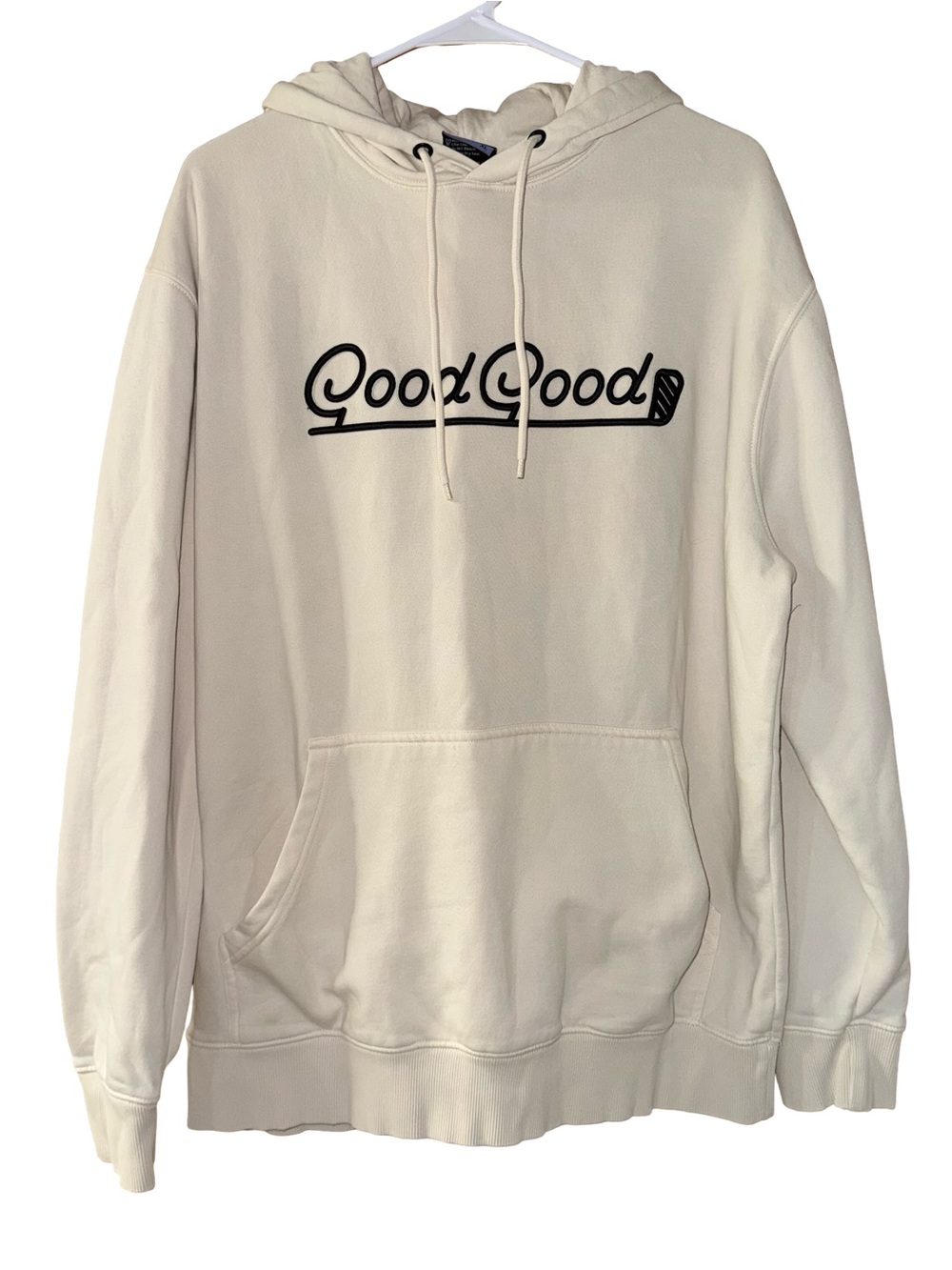 Good Good Golf Men's Fleece Golf Hoodie Cream Black Men’s sz XL